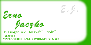 erno jaczko business card