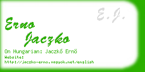 erno jaczko business card